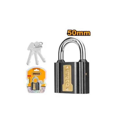Ingco Iron Padlock 50mm Brass Lock Cylinder with 3pcs Iron Keys DIPL0501