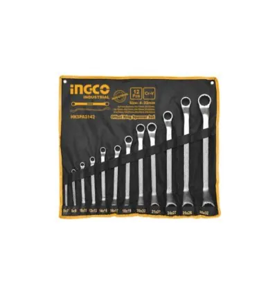 Ingco Offset Ring Spanner Set Pack of 12 HKSPA3142