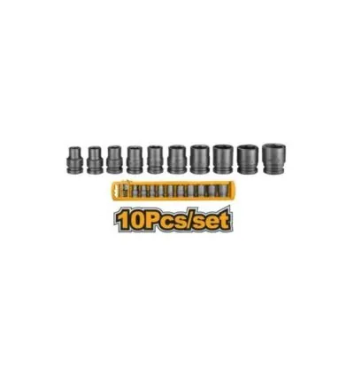 Ingco Impact Socket Set 1/2" DR Pack of 10 HKISSD12101