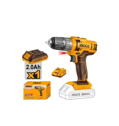 Ingco Cordless Drill Lithium-ion 20V 45Nm with Integrated Work Light & LED Battery Power Indicator CDLI200518