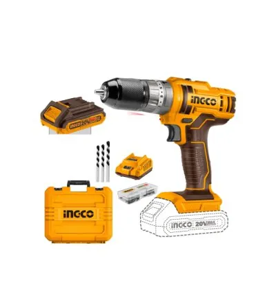 Ingco Impact Drill Machine Lithium-ion 20V 45Nm with 47pcs Accessories CIDLI201452