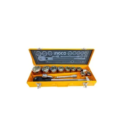 Ingco 15pcs 3/4" Socket Set with Cr-V Material, Heat Treated, Chromed Plated HKTS034151