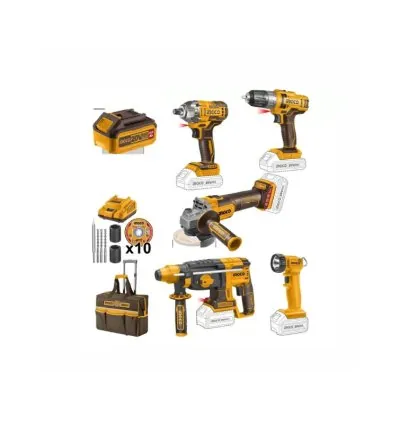 Ingco 5pcs Cordless Industrial Combo Kit Lithium-ion 20V CKLI2019
