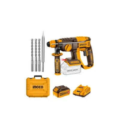 Ingco Cordless Rotary Hammer Lithium-ion 20V with Brushless Motor, Integrated LED Work Light CRHLI202081