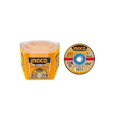 Ingco 50pcs Abrasive Metal Cutting Disc Set 115x1.2x22.2mm MCD1211550