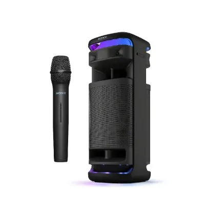 Sony Bluetooth Party Speaker ULT Tower 10 with ULT Button, Powerfull Bass,25hrs Backup, IP67 Rating, Sound & Party Lights, Wireless Mic for Karaoke,Touch Panel SRS-ULT1000