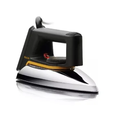 Philips Dry Iron, 1000W, Non Stick, Aluminium Soleplate, 3 Pin Plug, Easy Tempreture Control, 1.9m cord Length HD1172/01
