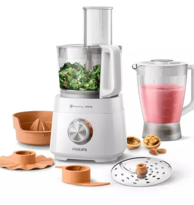 Philips Viva Compact Food Processor 800W 2in1 Disc, Citrus Press, 29 Functions with PowerChop Technology HR7510