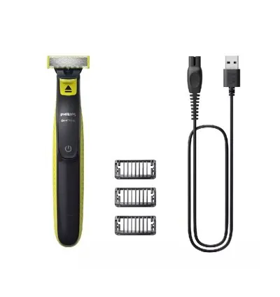 Philips 1 Blade Shaver/Trimmer, Rechargeable, Ni-MH Battery 8 Hours Recharge with a USB-A Cable, 45 Mins Runtime, 5 in 1 Adjustable Clip on Comb QP2724/10