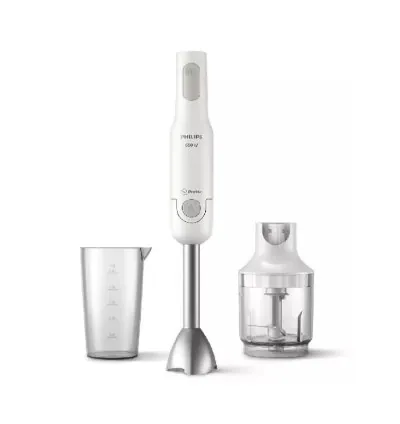 Philips Hand Blender 650W, 1 Compact Chopper Accessory, ProMix Blending Technology 0.5L, 3 Pin With Metal Bar, White, HR2535