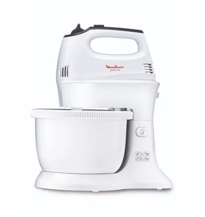 Moulinex Quickmix Hand Mixer with Bowl 350W 3.5L 5 Speeds 2 Attachments White HM311127