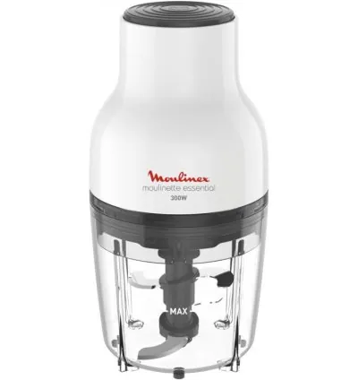 Moulinex Moulinette Essential Chopper 300W, 400ml Bowl with 4 Blades for Effortless Mincing, Chopping and Mixing DJ520127