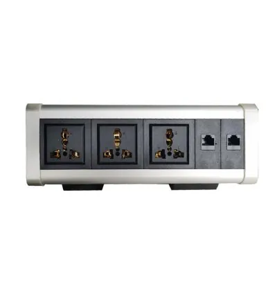 Tronic Desk Socket Universal x 3 + RJ45 Data x 2 BF INDE-01