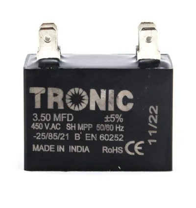 Tronic Fan Capacitor 3.50 MFD Square