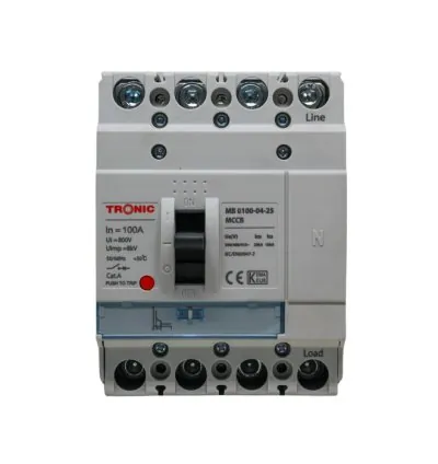 Tronic MCCB Breaker 100 Amps 4 Pole