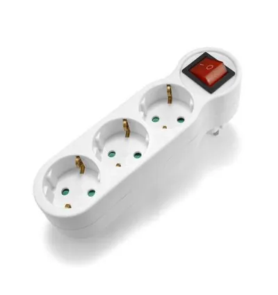 Tronic Power Strip With Switch 1-3 WAY EU Plug 2 Pin