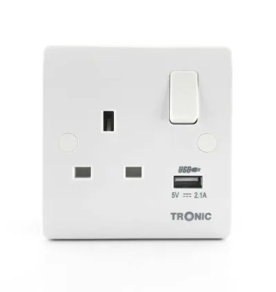 Tronic Single Socket With USB 13Amps
