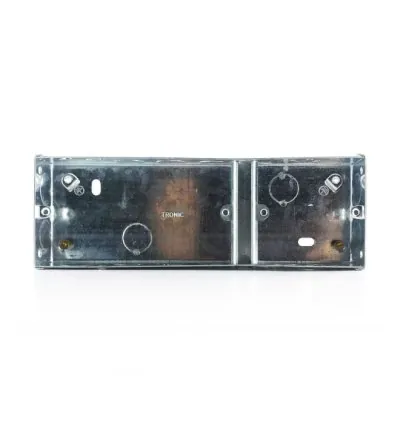 Tronic Single+Twin Galvanised Iron Electrical Switch Box 3 Way