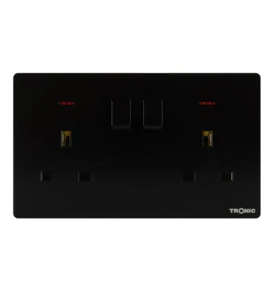 Tronic Twin Switch Socket with Neon