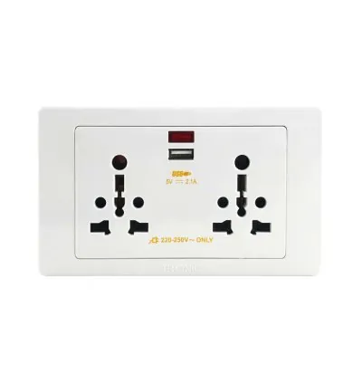 Tronic Twin Universal Socket with 1 USB