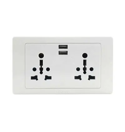 Tronic Twin Universal Socket with 2 USB