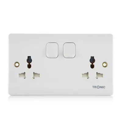 Tronic Universal Switch Socket Twin 16A