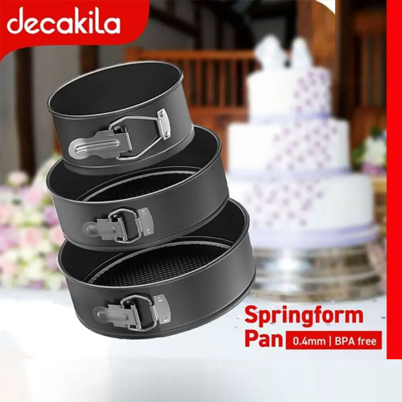 Decakila Spring Foam 3Pcs Nonstick Cake Pans Leakproof Round Cake Pan Set Bakeware Cheesecake Pan Kmtt078B 2 Decakila Spring Foam 3Pcs Nonstick Cake Pans Leakproof Round Cake Pan Set Bakeware Cheesecake Pan Kmtt078B