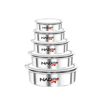 Nadstar Aluminum Sufuria 5pcs with Lid 19-20-21-22-23 Cookware Set Tope Cooking Pot with Lid for Commercial Use - Kitchen Heavy Duty