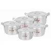 Nadstar Cookware Set 5Pcs Set With Lid & Handle Metal Finish Sufuria 4L 5.5L 7L 9L 12L 2x6