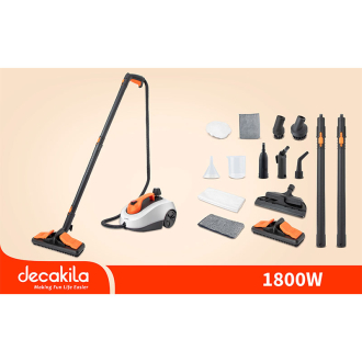 Decakila Steam Cleaner 5.0 Bar High-Pressure Steam 1.8L Tank 110°C High-Temperature for Home Use Car Carpets Floor with Stainless Steel Inner Pot 1800W KEEN017W