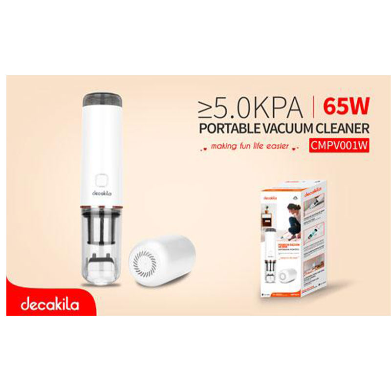 Decakila Portable Vacuum Cleaner 65W W/Usb Working Time 15Min Mini Hand Held Vacuum Cleaner Cmpv001W 6 Decakila Portable Vacuum Cleaner 65W W/Usb Working Time 15Min Mini Hand Held Vacuum Cleaner Cmpv001W