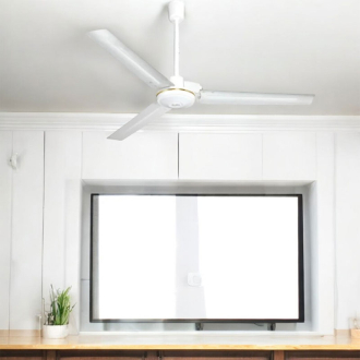 Decakila Ceiling Fan 56" 3 Blades 70W  Indoor Ceiling Fan Brushed Nickel with Brushed Nickel Steel Blades KEFC076W