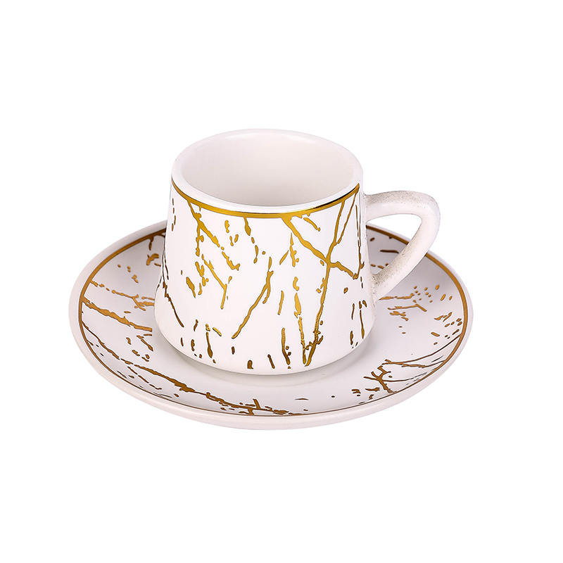 Nadstar Porcelain Cup &Amp; Saucer Golden Print Tea Coffee Cups 0030-1/2 2 Nadstar Porcelain Cup &Amp; Saucer Golden Print Tea Coffee Cups 0030-1/2