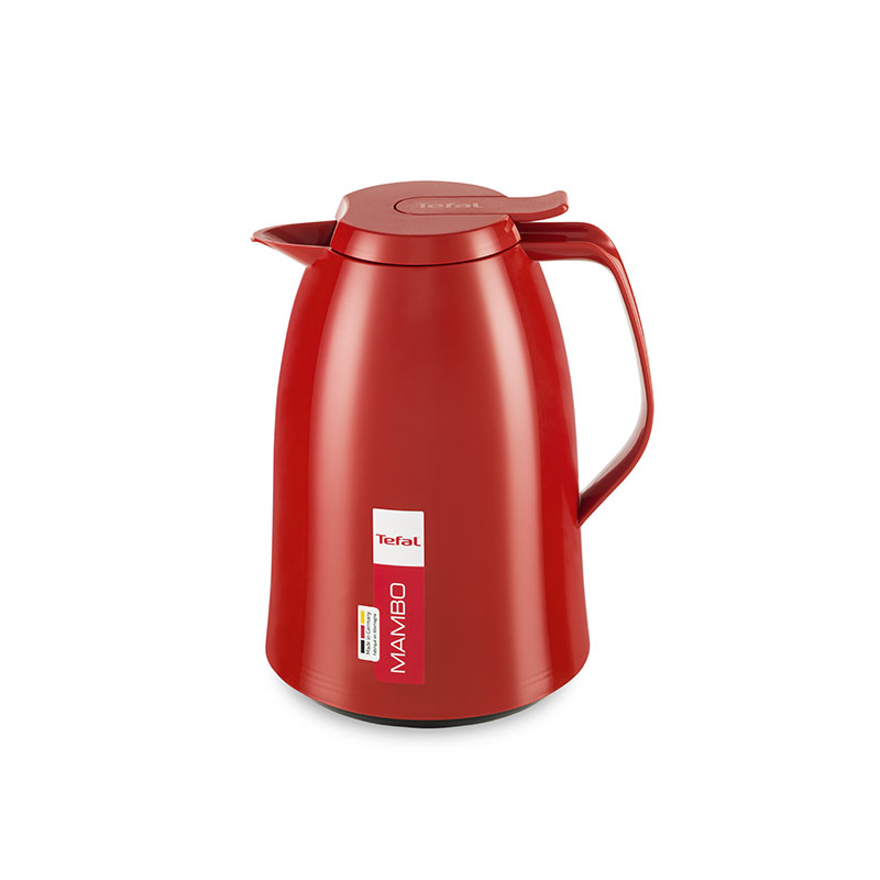 Tefal Mambo Jug Red 1 Liter Insulated Thermos Vacuum Flask Plastic-Polypropylenex (Pp) Glass Liner K3039112 1 Tefal Mambo Jug Red 1 Liter Insulated Thermos Vacuum Flask Plastic-Polypropylenex (Pp) Glass Liner K3039112