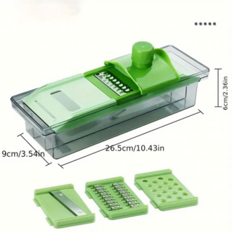 Decakila Manual Vegetable Grater 6in1 - SS Blade Easy to Use Safety Design Veggie Chopper Onion Chopper Vegetable Chopper with Container Mandoline Slicer KMTT083W
