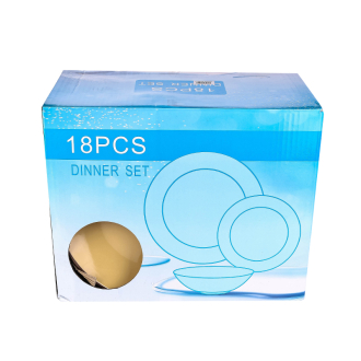 Nadstar Dinner Set 18pcs Porcelain Plate 6pcs  Bowl 6pcs  Soup Plate 6pcs 2023021