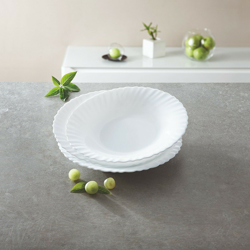 Luminarc Feston White Dinner Plate 25Cm 6Pcs P4082 3 Luminarc Feston White Dinner Plate 25Cm 6Pcs P4082