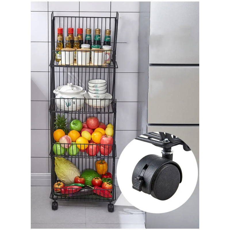 Nadstar Storage Rack Stainless Steel 3 Layers With Wheels Kitchen Standing Storage Rack Hp22-029H 8 Nadstar Storage Rack Stainless Steel 3 Layers With Wheels Kitchen Standing Storage Rack Hp22-029H