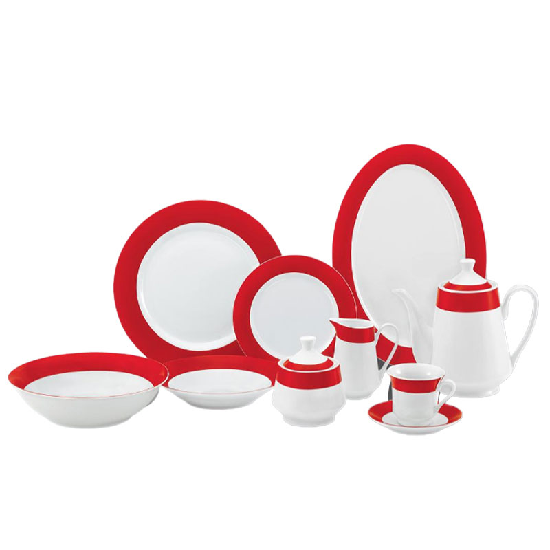Nadstar Dinner Set 47Pcs Porcelain Dark Red Rspd002 1 Nadstar Dinner Set 47Pcs Porcelain Dark Red Rspd002