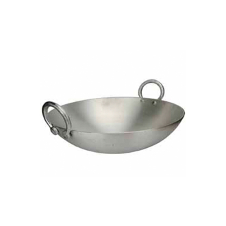 Nadstar Aluminium Karai 13" No6 Heavy Base Aluminum Kadai Deep Frying Kadai with Handle for Kitchen
