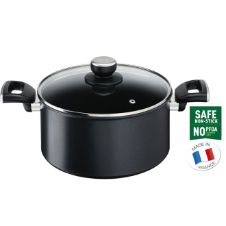 Tefal Unlimited Stewpot 24 CM All Hobs Titanium Non Stick Anti Scratch Safe Non Stick G6 Unlimited Round Saucepan Pan Cast Aluminum G2554602