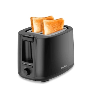 Decakila Toaster 2 Slice 750W Black 7 Toast Variants 7-Setting Browning Control With Removable Crumbs Tray KETS008B