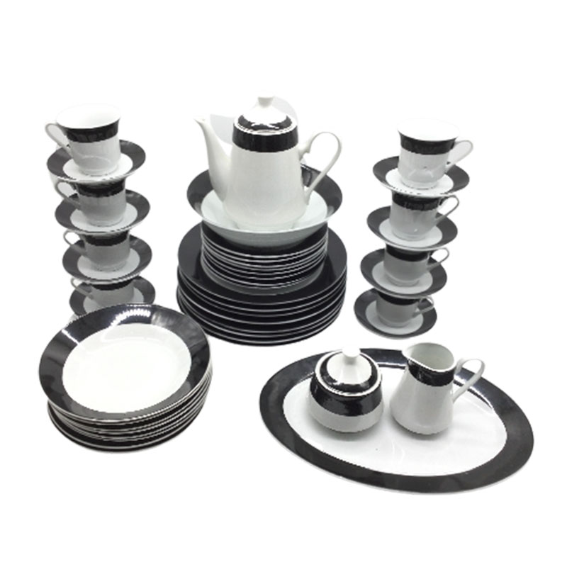 Nadstar Dinner Set 47Pcs Porcelain Black Rspd001 2 Nadstar Dinner Set 47Pcs Porcelain Black Rspd001