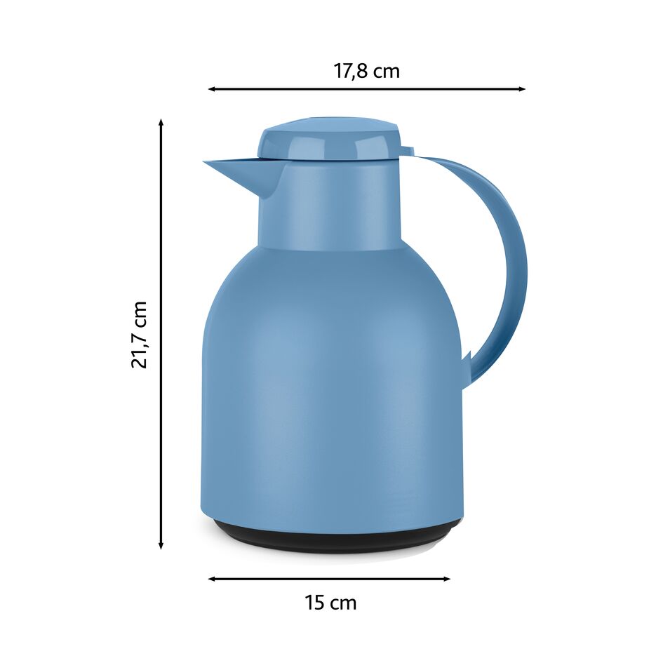 Tefal Samba Jug 1 Liter Blue Isothermal Jug Translucent Vacuum Flask Plastic-Polypropylenex (Pp) Glass Liner K3035312 F4010110 3 Tefal Samba Jug 1 Liter Blue Isothermal Jug Translucent Vacuum Flask Plastic-Polypropylenex (Pp) Glass Liner K3035312 F4010110
