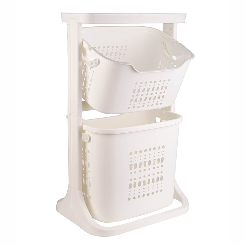 Nadstar Storage Basket 2 Deck Bathroom Clothes Storage Basket Multi-Layer Universal Wheel Rack Grocery Organizer K998-3A 4 Nadstar Storage Basket 2 Deck Bathroom Clothes Storage Basket Multi-Layer Universal Wheel Rack Grocery Organizer K998-3A