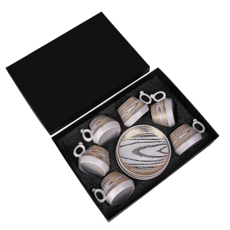 Nadstar Porcelain Cup & Saucer Golden Print Tea Coffee Cups 0031-1/2