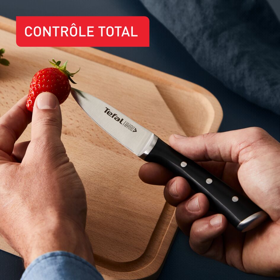 Tefal Ice Force Wooden Block With 5 Slots And 5 Knives: Bread Knife 20 Cm / Chef Knife 20 Cm / Santoku Knife 18 Cm / Paring Knife 11 Cm / Carving Knife 9 Cm K232S574 12 Tefal Ice Force Wooden Block With 5 Slots And 5 Knives: Bread Knife 20 Cm / Chef Knife 20 Cm / Santoku Knife 18 Cm / Paring Knife 11 Cm / Carving Knife 9 Cm K232S574