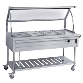 Nadstar Trolley With Glass Top 4 Pan - HBW-4G