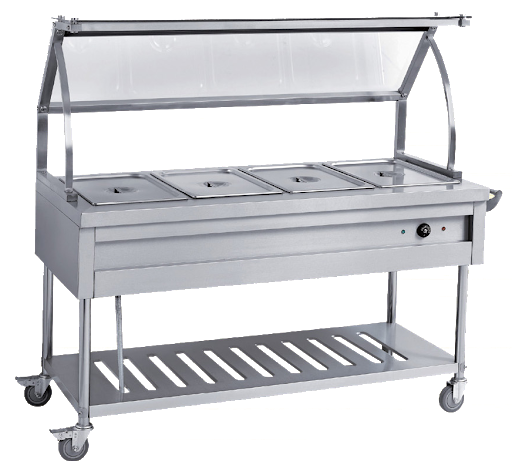 Nadstar Trolley With Glass Top 4 Pan - Hbw-4G 1 Nadstar Trolley With Glass Top 4 Pan - Hbw-4G