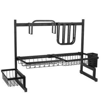 Nadstar Dish Rack Stainless Steel Kitchen Drying Rack Extendable Over The Sink HP93-093